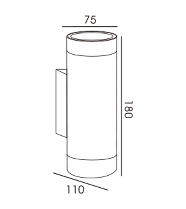 60 Aluminum Tube Bidirectional Wall Lamp (AK Special Base) HR60254